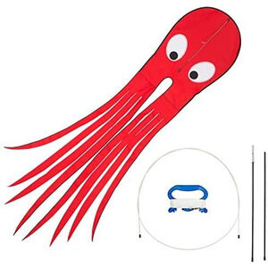 Skyborn Red Alien Jellyfish Kite 8.5' x 2' with Winder and 200' of Line NWT